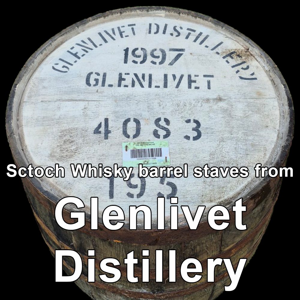 Wood from Glenlivet Distillery scotch barrel staves