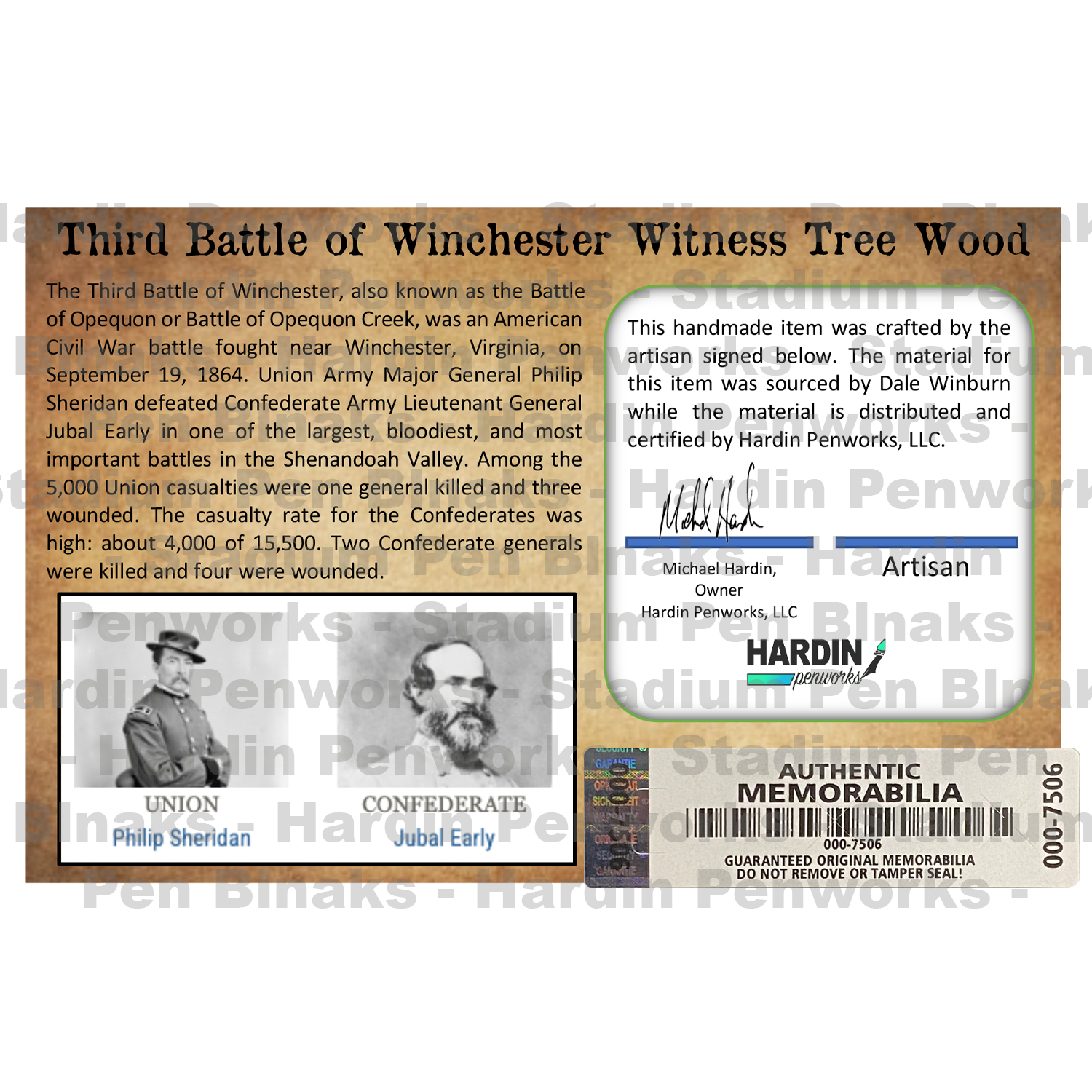 Third Battle of Winchester Witness Tree Wood