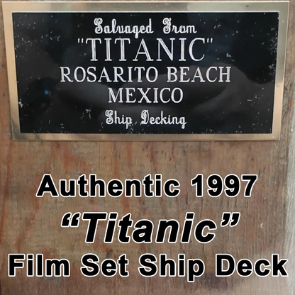 Titanic 1997 movie set deck teak pen blank with COA