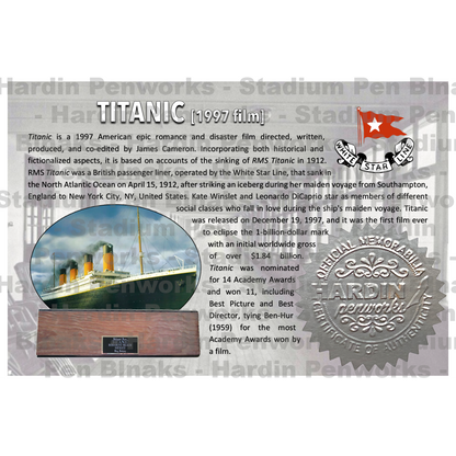 Weathered teak from 1997 Titanic movie deck set pen blank