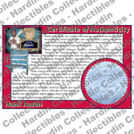 Image of certificate of authenticity for Aaron, Hank 