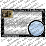 Image of certificate of authenticity for Ali, Muhammad - Event-Worn Glove Relic - front