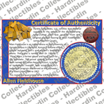 Image of certificate of authenticity for Allen Fieldhouse [FLOOR] (Kansas, University of) - front