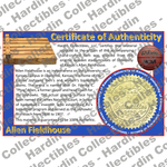 Image of certificate of authenticity for Allen Fieldhouse [LOCKER BENCH] (Kansas, University of) - front