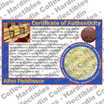 Image of certificate of authenticity for Allen Fieldhouse [SEAT] (Kansas, University of) - front