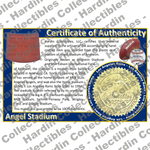 Image of certificate of authenticity for Angel Stadium of Anaheim (Los Angeles Rams) - front