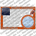 Image of certificate of authenticity for Archbold Stadium (Syracuse University) [PLASTIC] - front