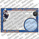 Image of certificate of authenticity for Bertuzzi, Todd 