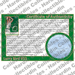 Image of certificate of authenticity for Bird, Larry 