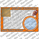 Image of certificate of authenticity for Boone Pickens Stadium (Oklahoma State University) - front