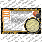 Image of certificate of authenticity for Boston Garden [Stadium Seats] (Boston Celtics & Bo - boston-bruins-extra-coa - front