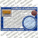 Image of certificate of authenticity for Cameron Indoor Stadium (Duke University) [FLOOR] - front