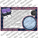 Image of certificate of authenticity for Capital One Arena (Washington Capitals) - front
