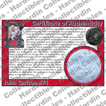 Image of certificate of authenticity for Carlson, John 