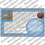 Image of certificate of authenticity for Carmichael Arena (University of North Carolina) [Floor] - front