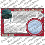 Image of certificate of authenticity for Chase Field (Arizona Diamondbacks) - front