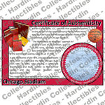 Image of certificate of authenticity for Chicago Stadium [Basketball Floor] (Chicago Bulls) - front