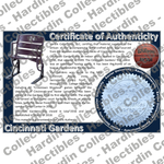 Image of certificate of authenticity for Cincinnati Gardens (Xavier University, Univers - xavier-university-extra-coa - front