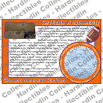 Image of certificate of authenticity for Clemson Memorial Stadium (Clemson University) - front