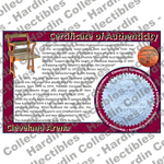 Image of certificate of authenticity for Cleveland Municipal Stadium (Cleveland Indians & Cleveland Browns) - front