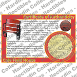 Image of certificate of authenticity for Cole Field House (University of Maryland) - front
