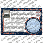 Image of certificate of authenticity for Comerica Park (Detroit Tigers) - front