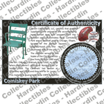 Image of certificate of authenticity for Comiskey Park (Chicago White Sox) - front