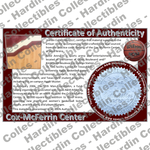 Image of certificate of authenticity for Cox-McFerrin Center at Reed Arena (Texas A&M University) - front