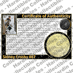 Image of certificate of authenticity for Crosby, Sidney 