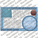 Image of certificate of authenticity for Dean E Smith Center ( University of North Carolina) [Plastic Seats] - front