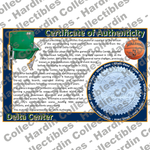 Image of certificate of authenticity for Delta Center (Utah Jazz) [PLASTIC] - front