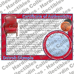 Image of certificate of authenticity for Detroit Olympia (Detroit Red Wings & Detroit Pis - extra-coa-detroit-pistons - front