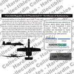 Image of certificate of authenticity for Fairchild Republic A-10 Thunderbolt II - back