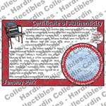 Image of certificate of authenticity for Fenway Park (Red Sox) [WOOD] - front