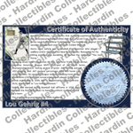 Image of certificate of authenticity for Gehrig, Lou 