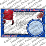 Image of certificate of authenticity for Georgia Dome (Georgia State University) - front