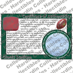 Image of certificate of authenticity for Giants Stadium (New York Jets) - front