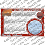 Image of certificate of authenticity for Gladstein Fieldhouse (Indiana University) [WOOD] - front