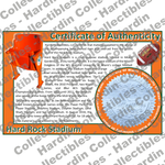 Image of certificate of authenticity for Hard Rock Stadium (University of Miami) - front