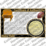 Image of certificate of authenticity for Heinz Field (Pittsburgh Steelers) - front