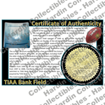 Image of certificate of authenticity for TIAA Bank Field (Jacksonville Jaguars) - front