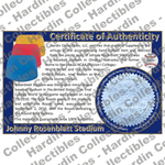 Image of certificate of authenticity for Johnny Rosenblatt Stadium (College World Series) - front