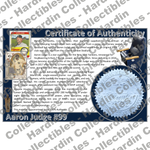 Image of certificate of authenticity for Judge, Aaron 