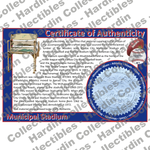 Image of certificate of authenticity for Kansas City Municipal (Kansas City Royals, At - kansas-city-chiefs-extra-coa - front