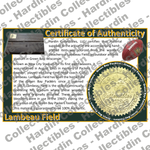 Image of certificate of authenticity for Lambeau Field (Green Bay Packers) [WOOD] - front