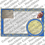Image of certificate of authenticity for Los Angeles Memorial Coliseum (University of California,  Los Angeles) - front
