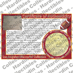 Image of certificate of authenticity for Los Angeles Memorial Coliseum (University of Southern California) - front