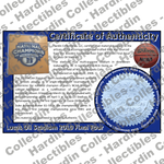 Image of certificate of authenticity for Lucas Oil Stadium (2010 Final Four) Duke University - front