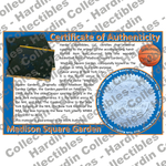 Image of certificate of authenticity for Madison Square Garden (New York Knicks) - front