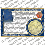 Image of certificate of authenticity for Market Square Arena (Indiana Pacers) - front